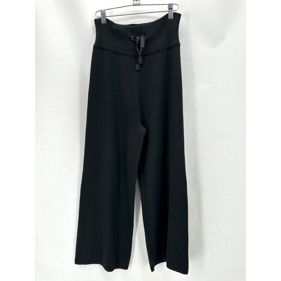 Mer Sea Palazzo Pants Black‎ Sweater Knit Wide Leg Med Recycled Cozy Comfort NWT - Picture 12 of 12
